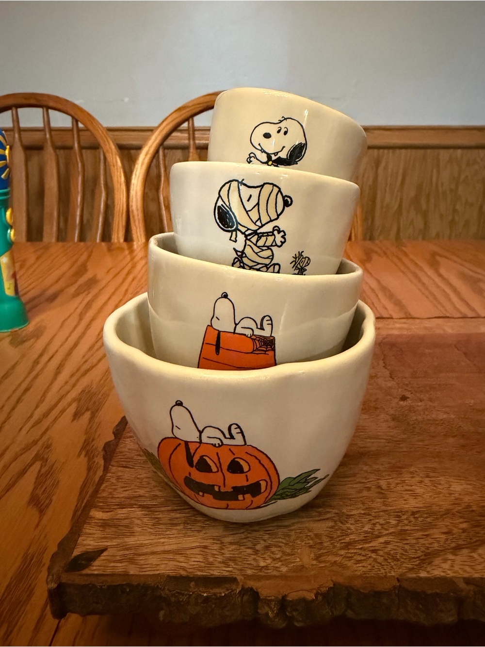 Rae Dunn Peanuts Snoopy Halloween Measuring Cups Set of 4 HTF 2023